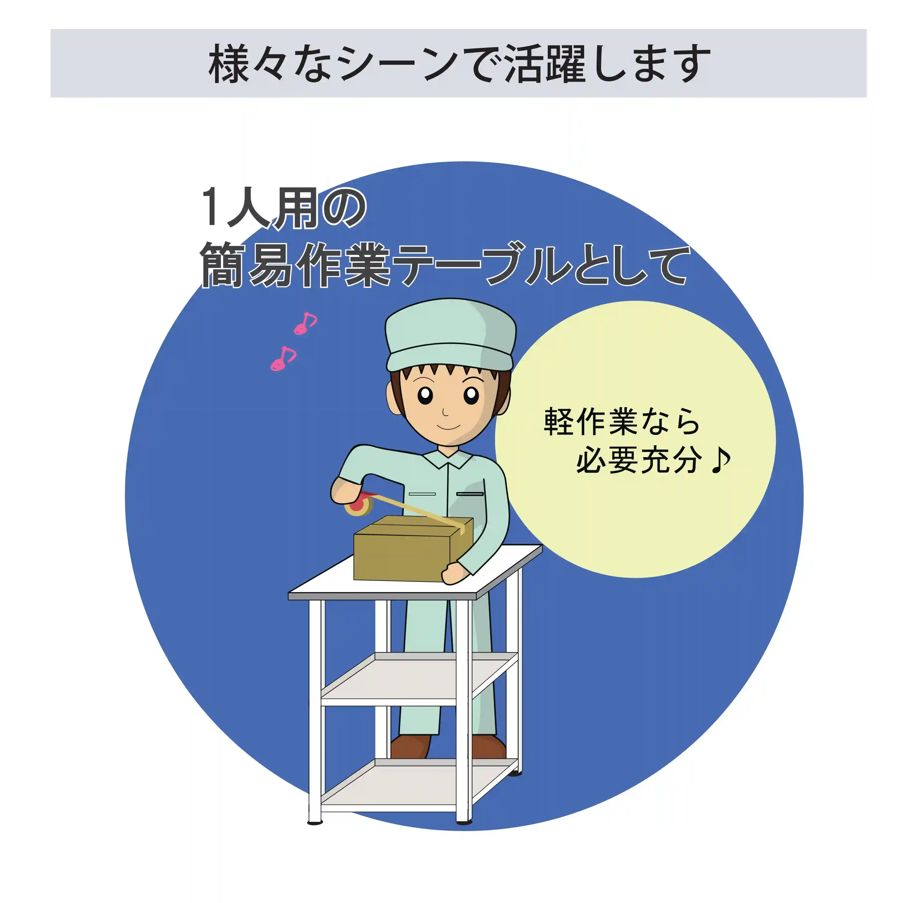 天板付き150ワゴン固定式 低圧メラミン天板仕様 H738㎜